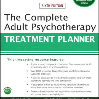The Complete Adult Psychotherapy Treatment Planner 6th Edition by Arthur E. Jongsma